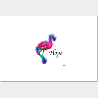 Hope - Prancing Flamingo Abstract Posters and Art